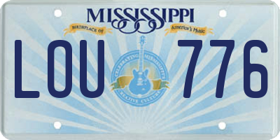 MS license plate LOU776