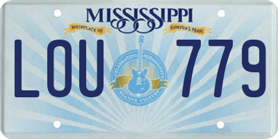 MS license plate LOU779