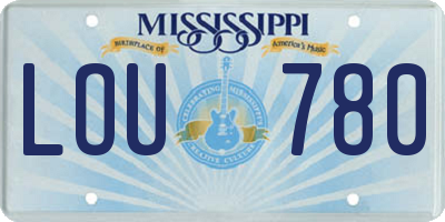 MS license plate LOU780
