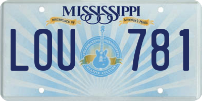 MS license plate LOU781
