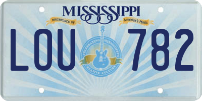 MS license plate LOU782