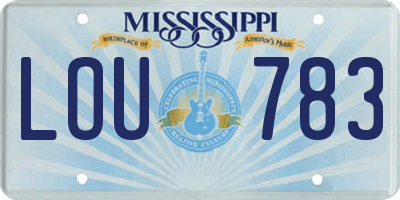 MS license plate LOU783