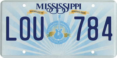 MS license plate LOU784