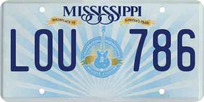 MS license plate LOU786