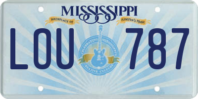 MS license plate LOU787