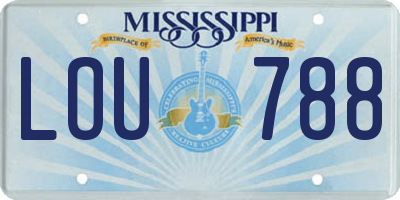MS license plate LOU788