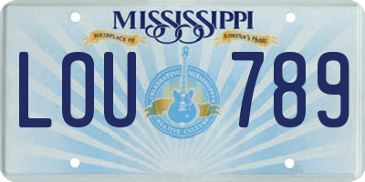 MS license plate LOU789