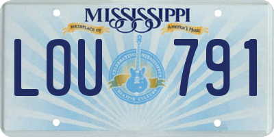 MS license plate LOU791