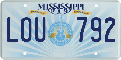 MS license plate LOU792