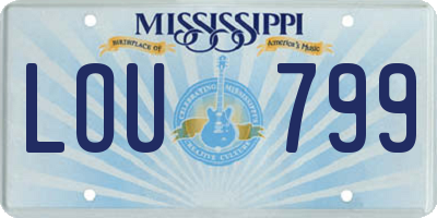 MS license plate LOU799
