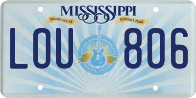 MS license plate LOU806