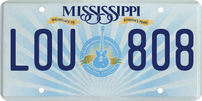 MS license plate LOU808