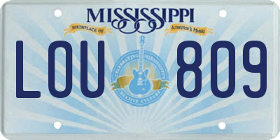 MS license plate LOU809