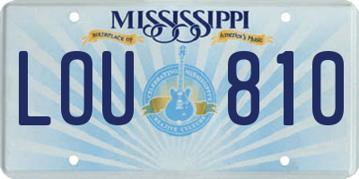 MS license plate LOU810