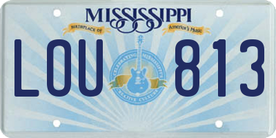 MS license plate LOU813