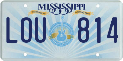 MS license plate LOU814