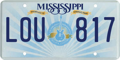 MS license plate LOU817