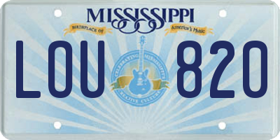 MS license plate LOU820