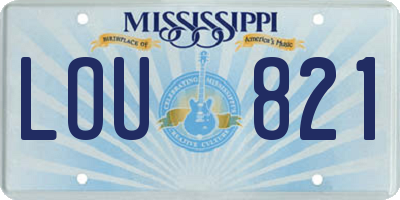 MS license plate LOU821