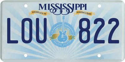 MS license plate LOU822