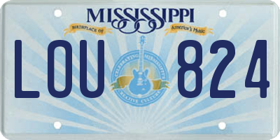 MS license plate LOU824