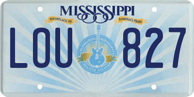 MS license plate LOU827