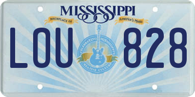 MS license plate LOU828