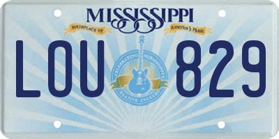 MS license plate LOU829