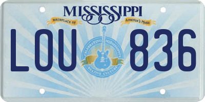 MS license plate LOU836