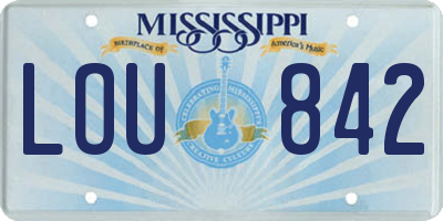 MS license plate LOU842