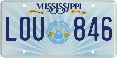 MS license plate LOU846