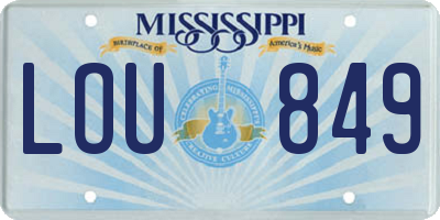 MS license plate LOU849