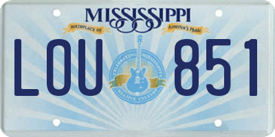 MS license plate LOU851