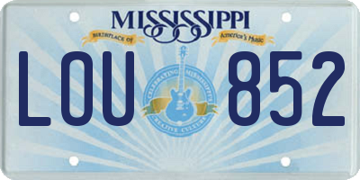 MS license plate LOU852
