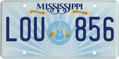 MS license plate LOU856