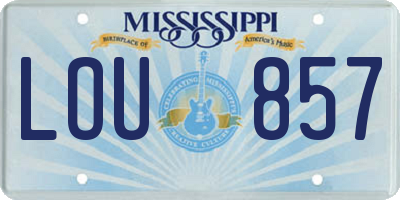 MS license plate LOU857