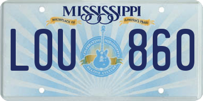 MS license plate LOU860