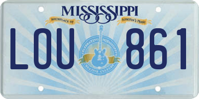 MS license plate LOU861