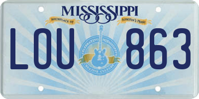 MS license plate LOU863