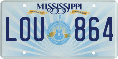 MS license plate LOU864