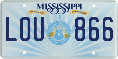MS license plate LOU866