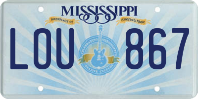 MS license plate LOU867