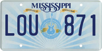 MS license plate LOU871