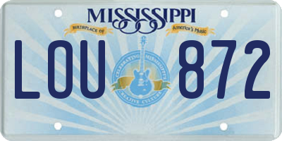 MS license plate LOU872