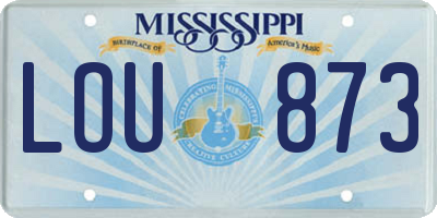 MS license plate LOU873