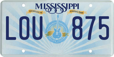MS license plate LOU875