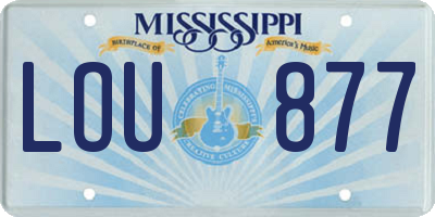 MS license plate LOU877