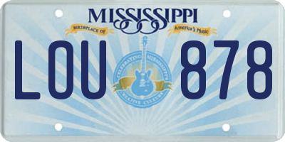 MS license plate LOU878