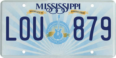 MS license plate LOU879