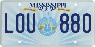 MS license plate LOU880